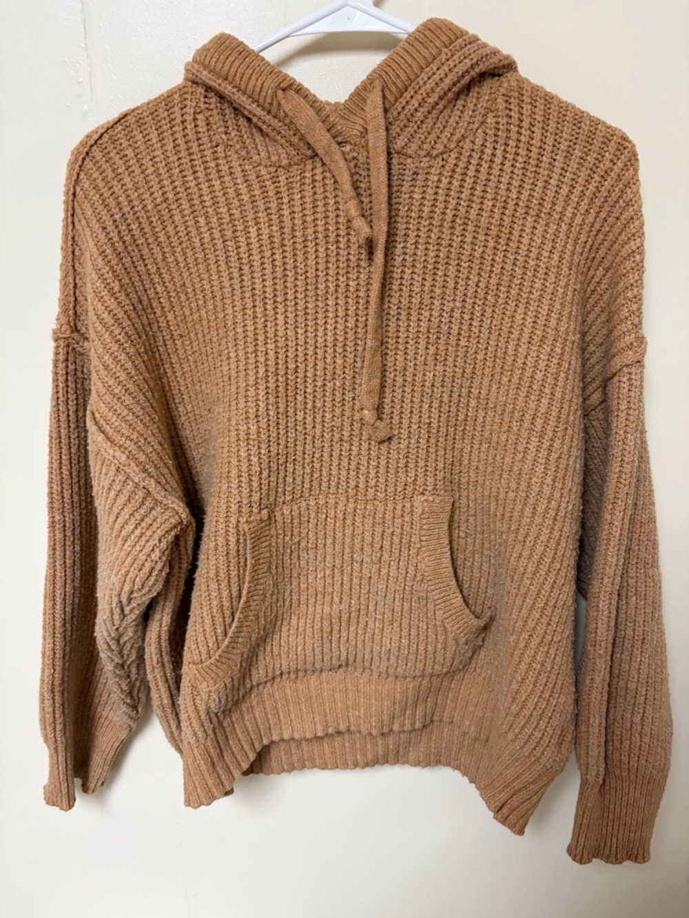 American Eagle Outfitters Chunky Hooded Sweater in Camel Brown